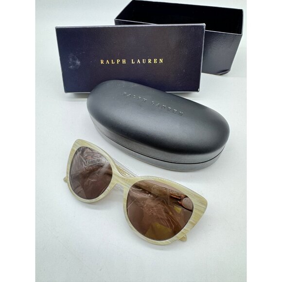 RALPH LAUREN women's cateye sunglasses + case  Beige 56mm RL8215BU - Picture 5 of 11